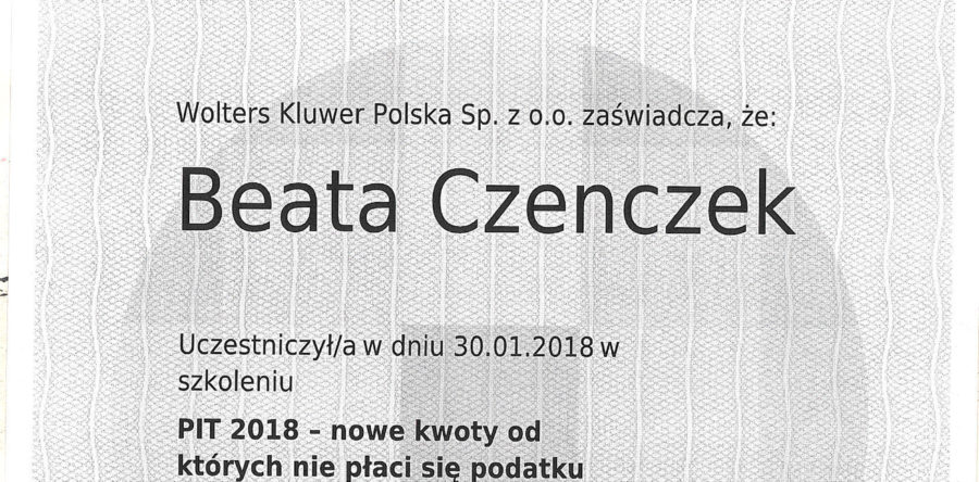 PIT 2018 kwoty wolne od podatku