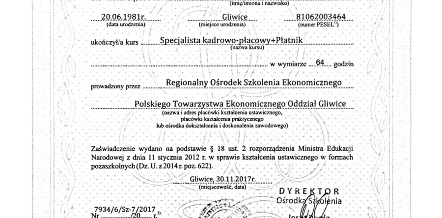 Specjalista Kadrowo-Płacowy oraz program Płatnik